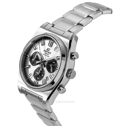 Casio Edifice Analog Chronograph Stainless Steel Silver Dial Quartz EFB-730D-7AV 100M Men's Watch