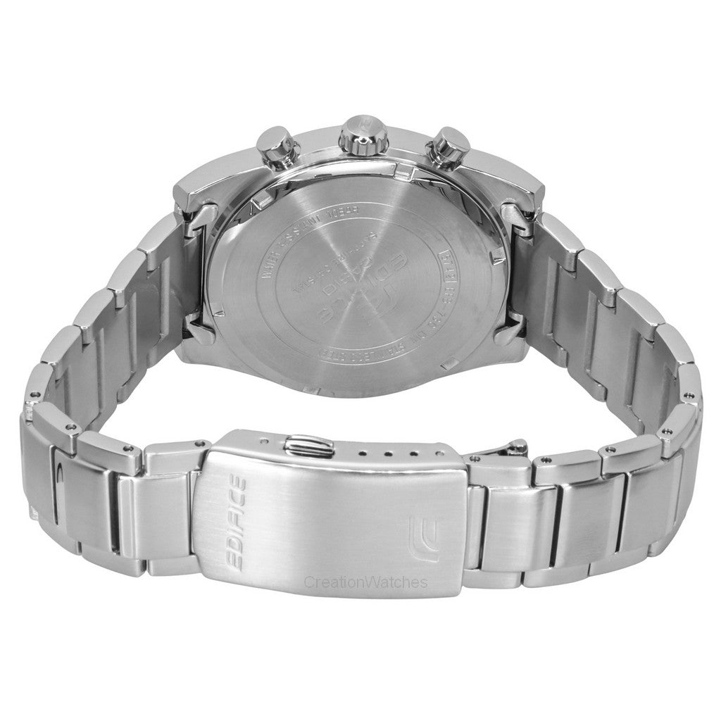 Casio Edifice Analog Chronograph Stainless Steel Silver Dial Quartz EFB-730D-7AV 100M Men's Watch